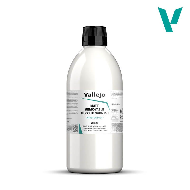 Покрывной матовый лак Vallejo обратимый / 28.525 Matt Removable Acrylic Varnish 500мл