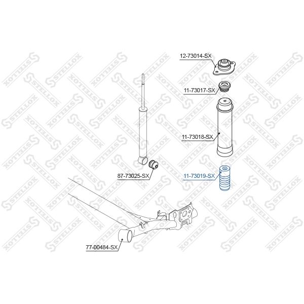 Отбойник амортизатора заднего нижнего! Daewoo Kalos 02> STELLOX 11-73019-SX, oem 96535162