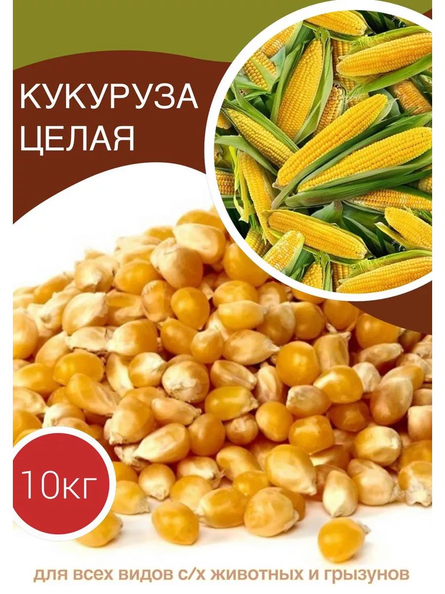 Кукуруза целая кормовая для животных 10кг