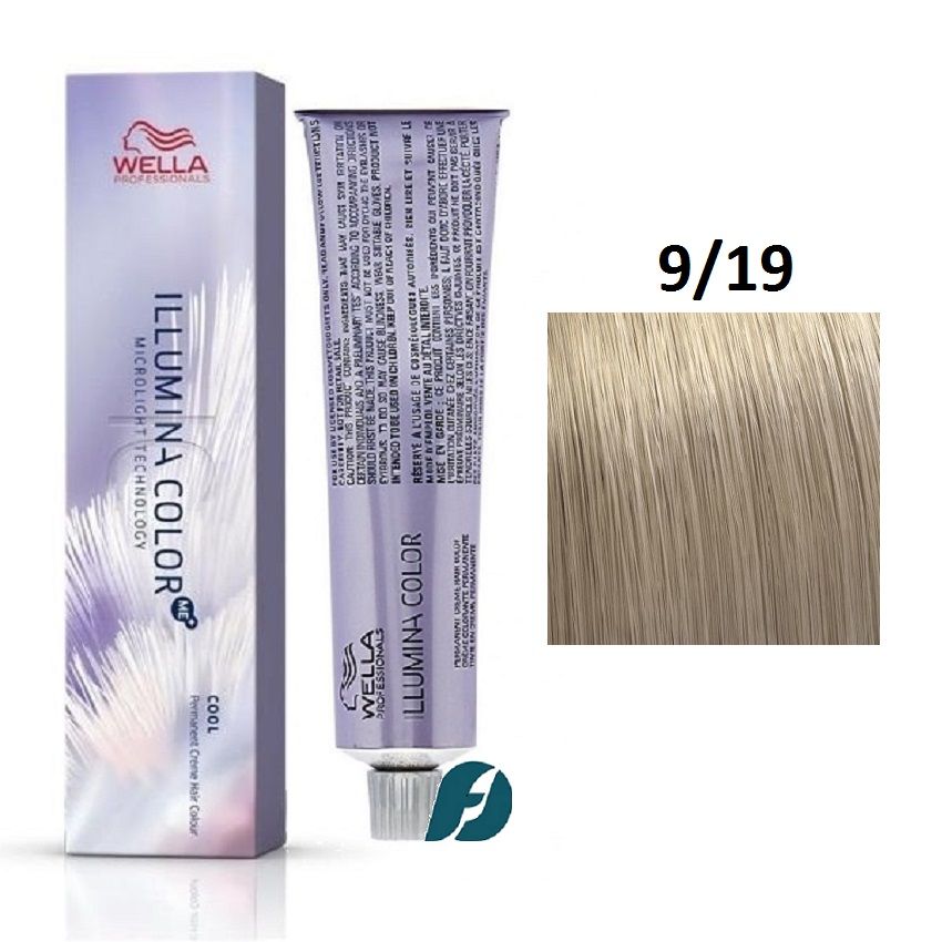 Wella Professionals Illumina Color Me+ 9/19 Крем-краска для волос - Очень светлый блонд пепельный сандре, 60мл