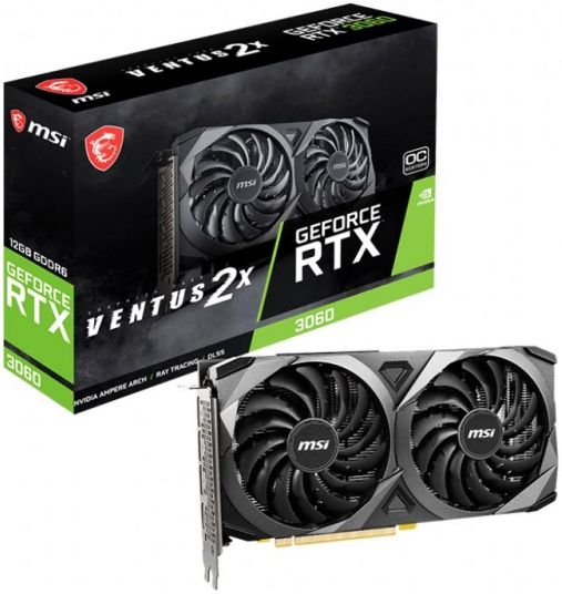 MSIВидеокартаGeForceRTX3060GeForceRTX306012ГБ(RTX3060VENTUS2X12GOC),LHR