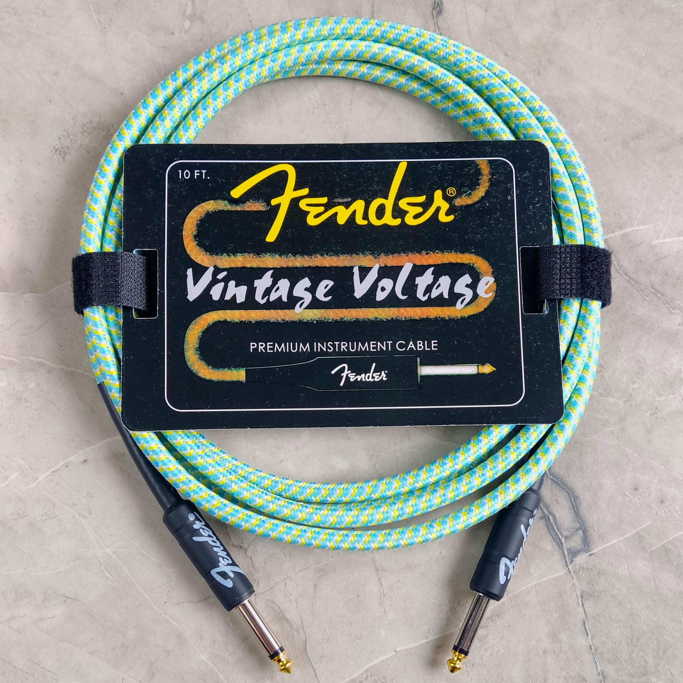 Премиум гитарный кабель бирюзовый 3 метра 6.3 jack Fender Vintage Voltage, шнур для для электрогитары, электроакустической, провод для комбика.