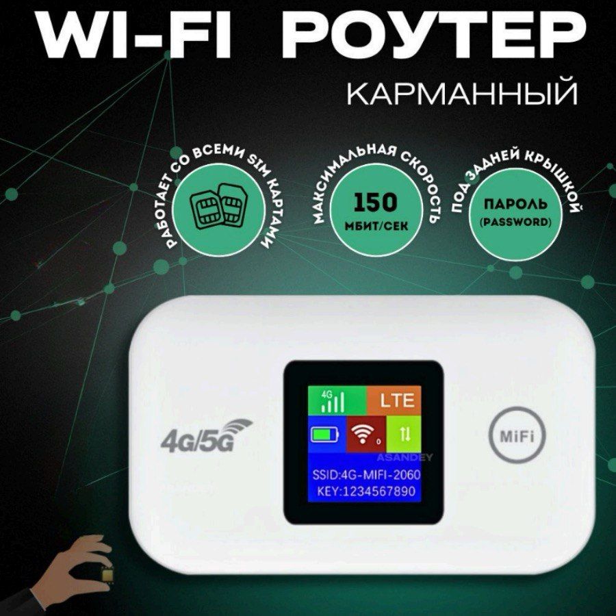 РоутерWi-fiкарманныйссимкартойбелыйA8E