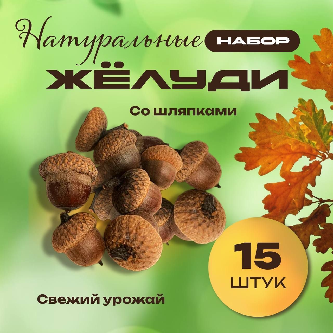 Желуди декоративные 15 штук