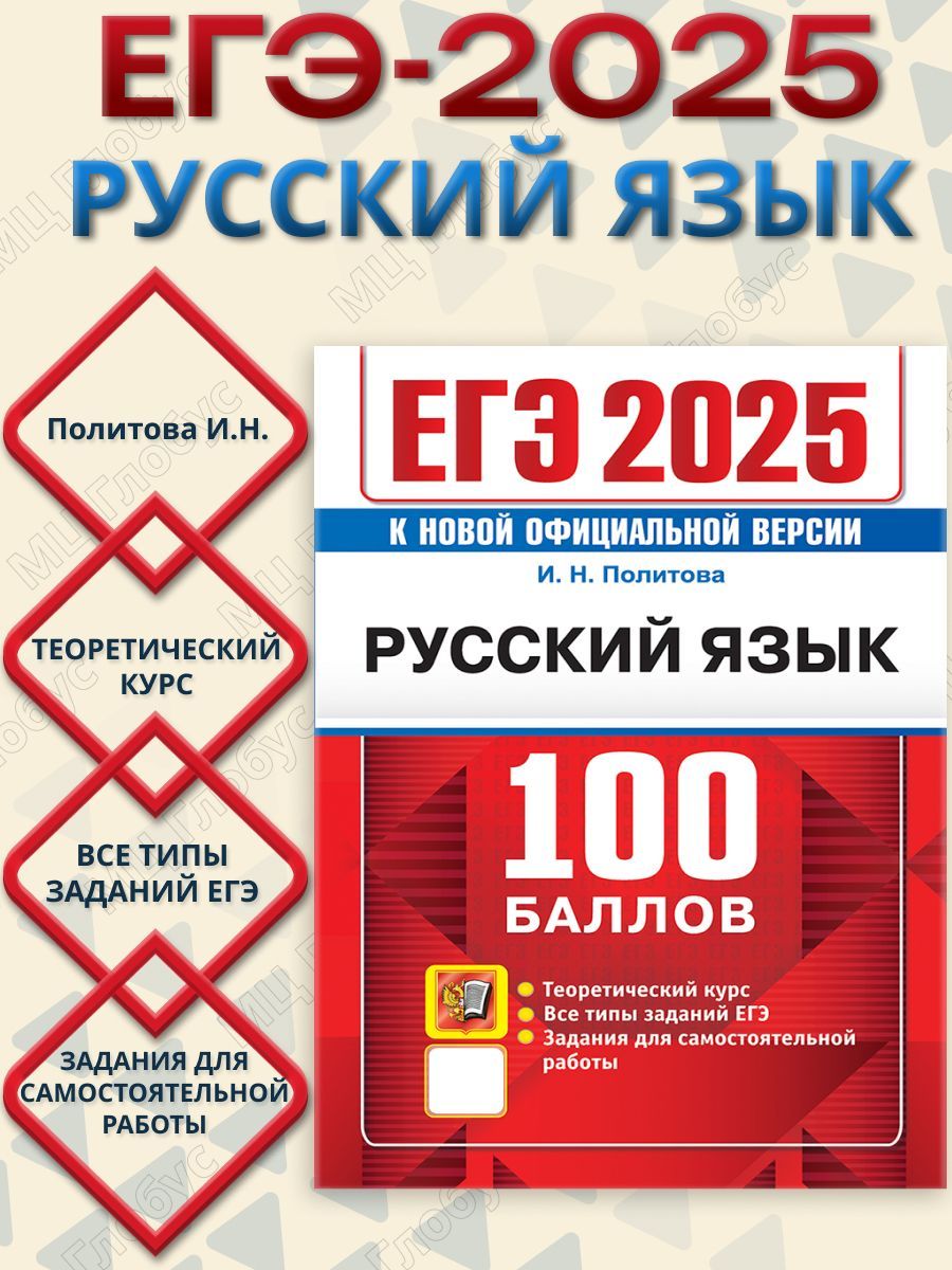 ЕГЭ 2025 Русский язык. 100 баллов. Теоретический курс | Политова И. Н.