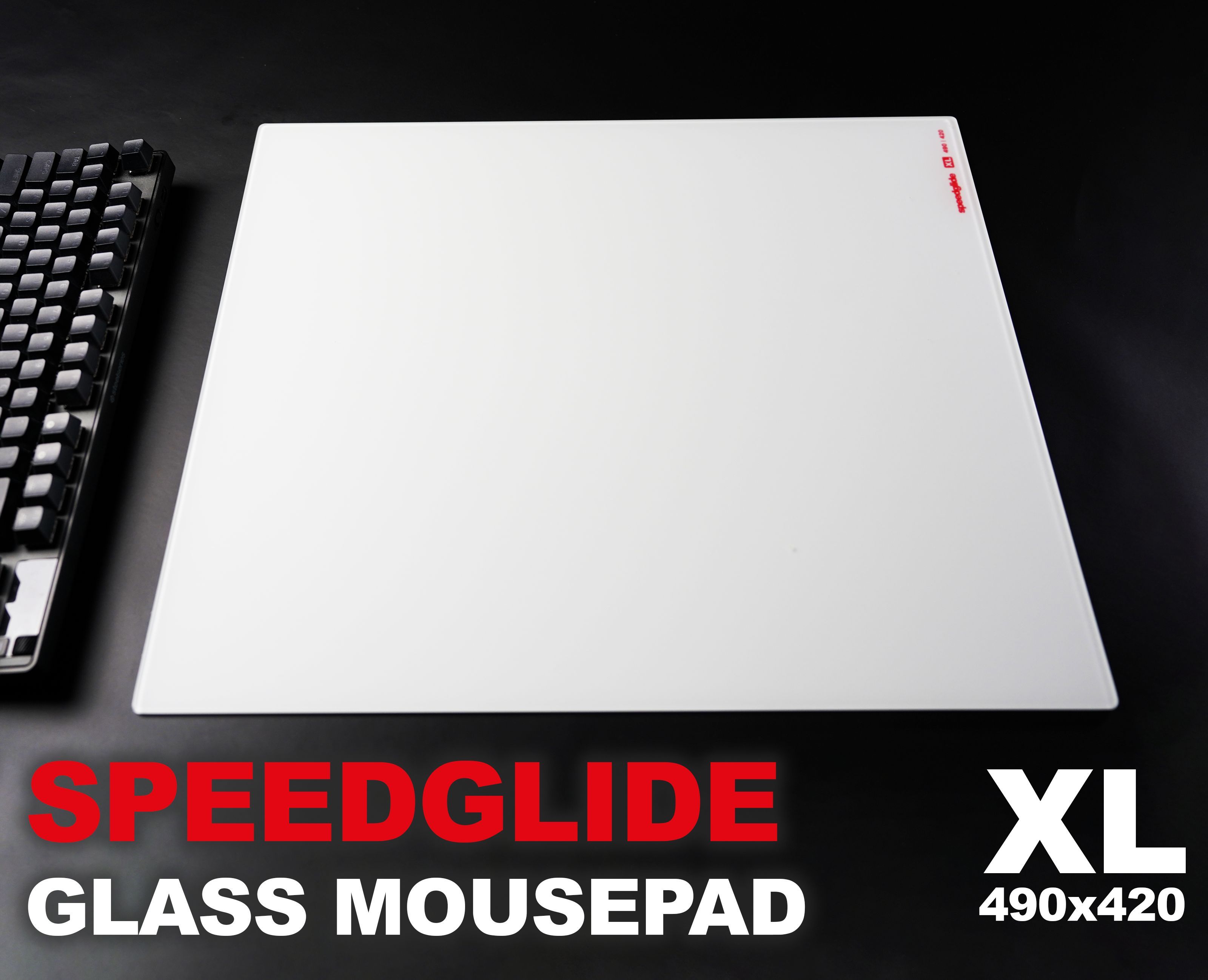 Игровой коврик для мыши GlassPad - Стеклянный игровой коврик SpeedGlide для мыши, XL, белый