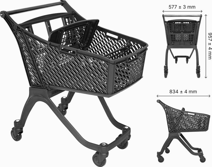 Тележка покупательская пластиковая, 100л