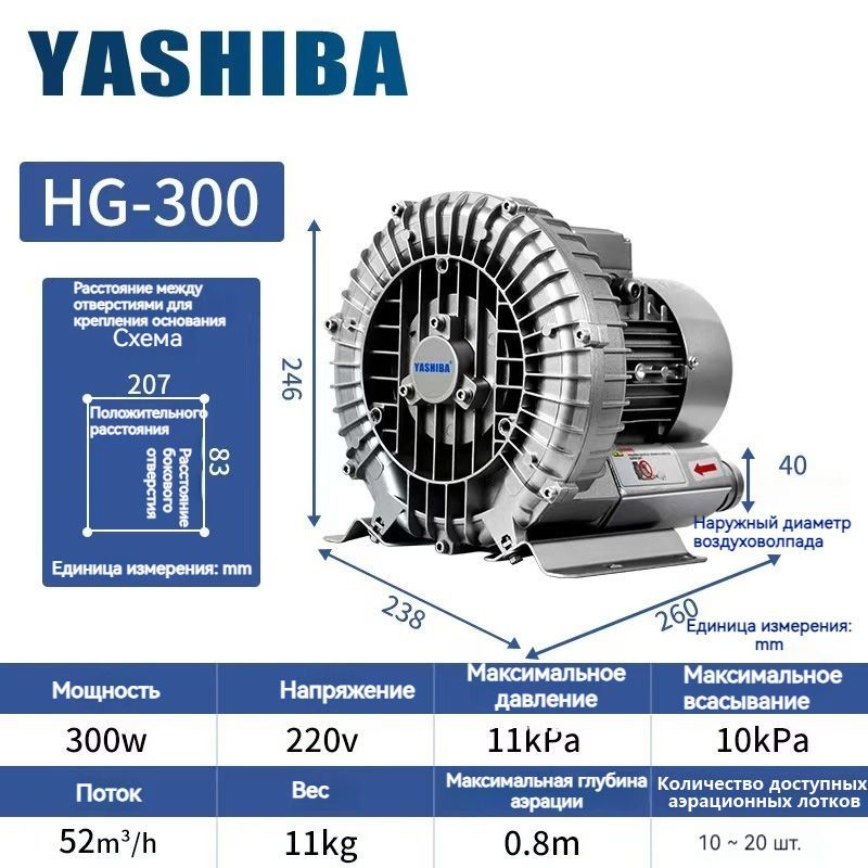 Вентилятор с воздушным насосом whirlpool высокого давления HG-300 220 В/300 Вт