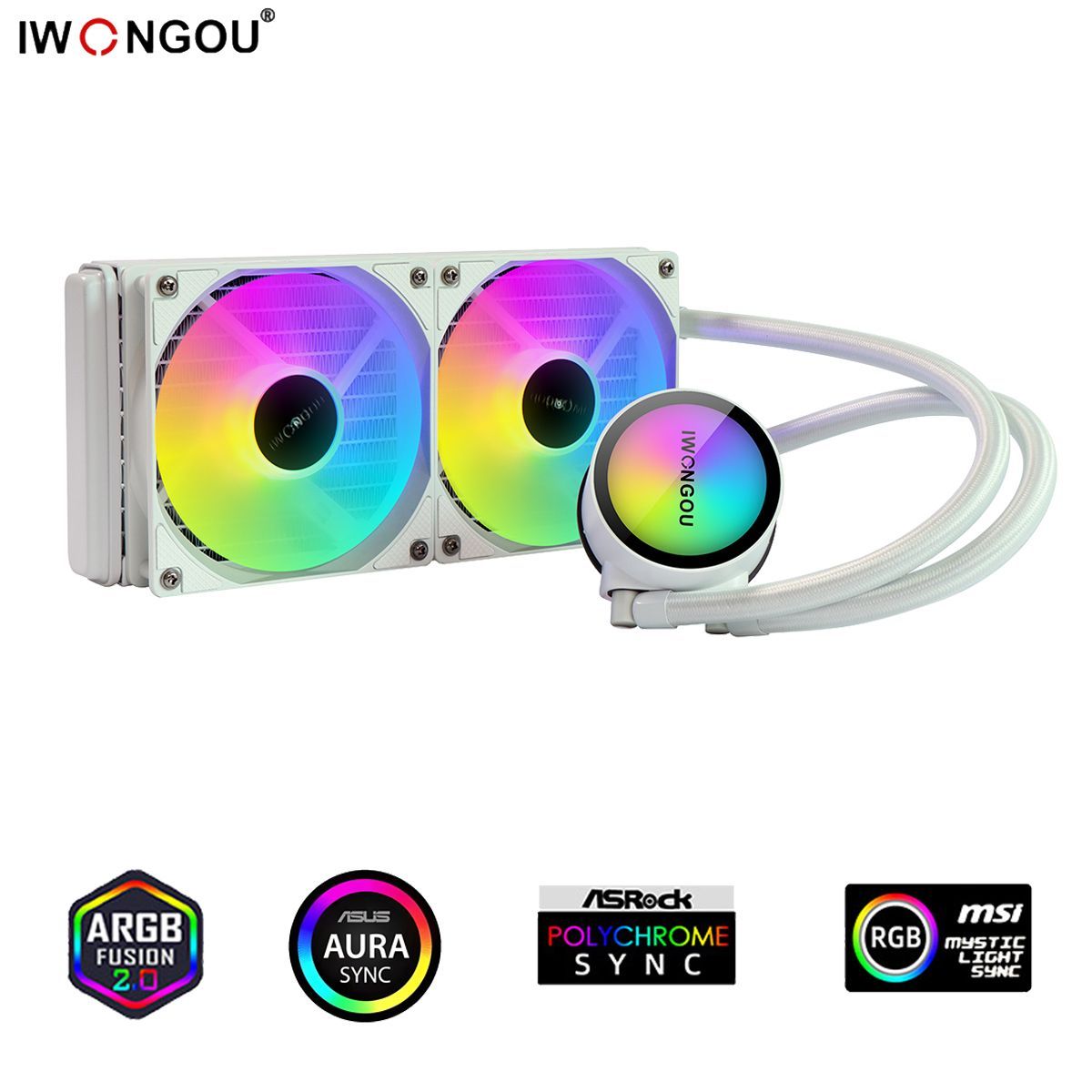 водяное охлаждение для процессора 240 Белый RGB 240 кулер для воды for lGA1700 2011 1200 115x AM5 AM4