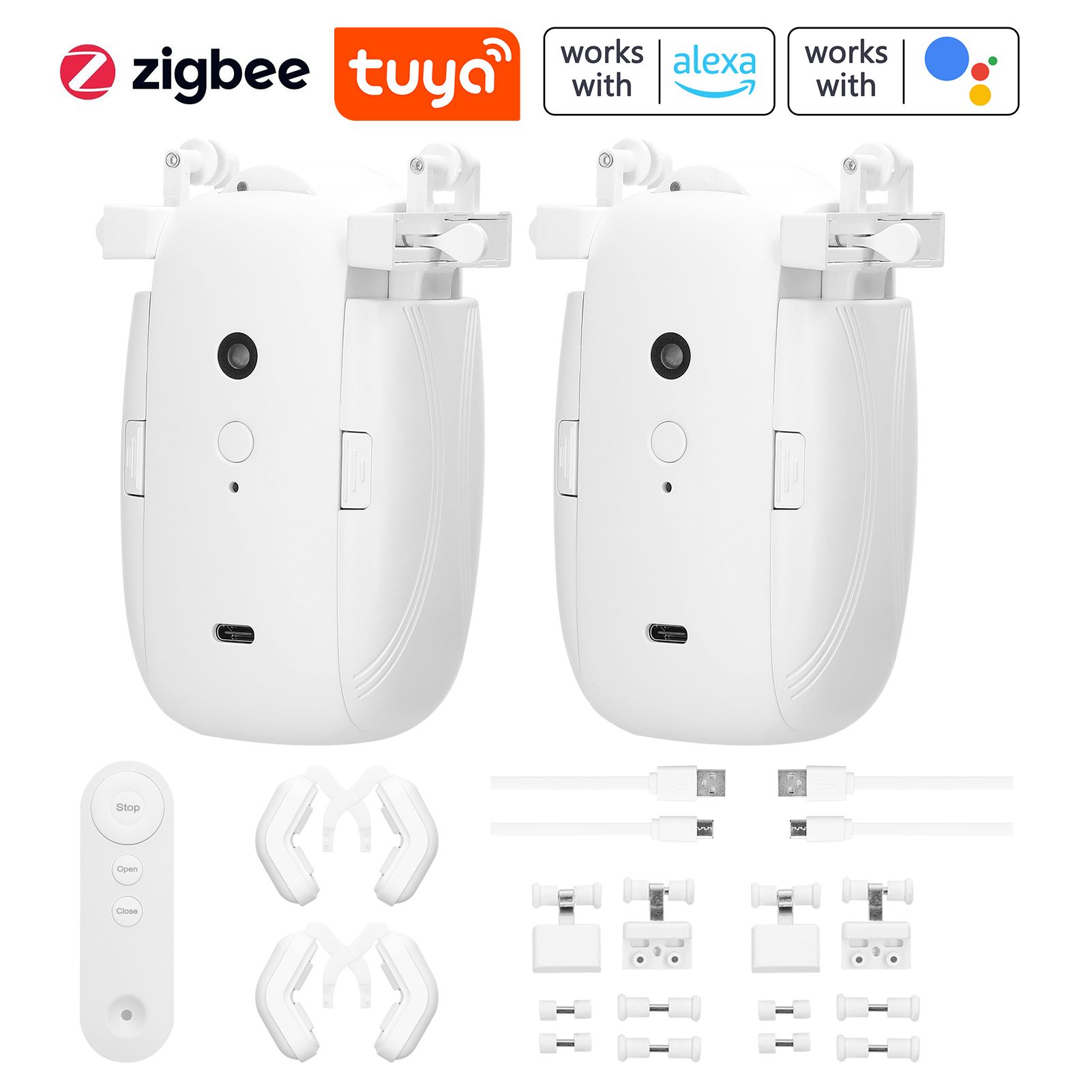 2PC Tuya ZigBee 3 в 1 Интеллектуальный привод для штор Электрический