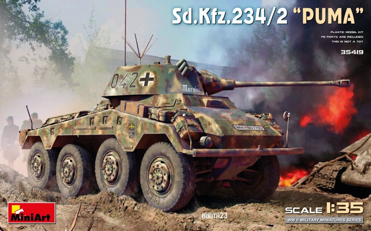 35419 MiniArt Немецкий бронеавтомобиль Sd.Kfz. 234/2 KwK 39 L/60 50mm Puma 1/35