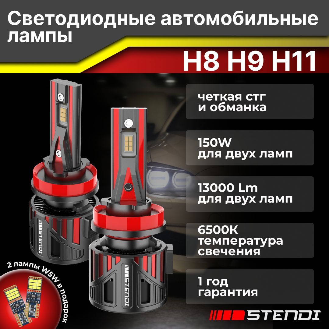 Светодиодные лед лампы H11, LED H8, H9 лампы автомобильные canbus