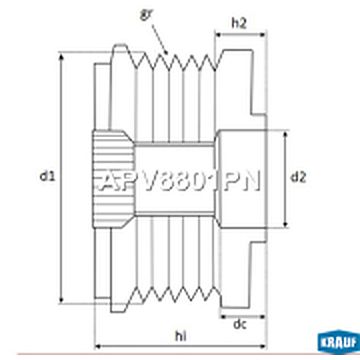 Шкив обгонный генератора APV8801PN Krauf APV8801PN