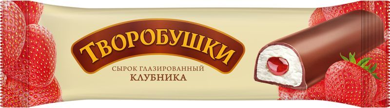 Сырок творожный Творобушки Клубника глазированный с начинкой 20% 40г