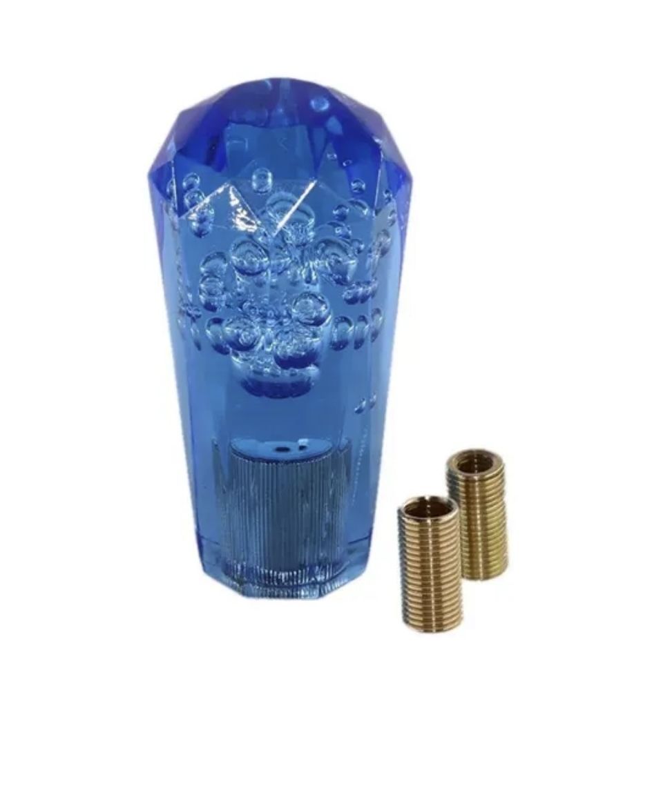 Ручка коробки переключения передач (КПП) рифленая стекло-синий 10 см-1 шт.