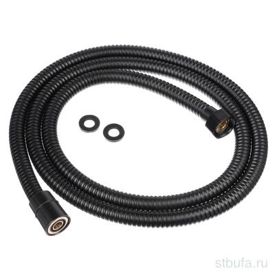 Шланг для душа, 150см, 1/2"(Имп)-1/2"(Имп), сталь, латунь, EPDM, антитвист, черный RAIN (1/50)