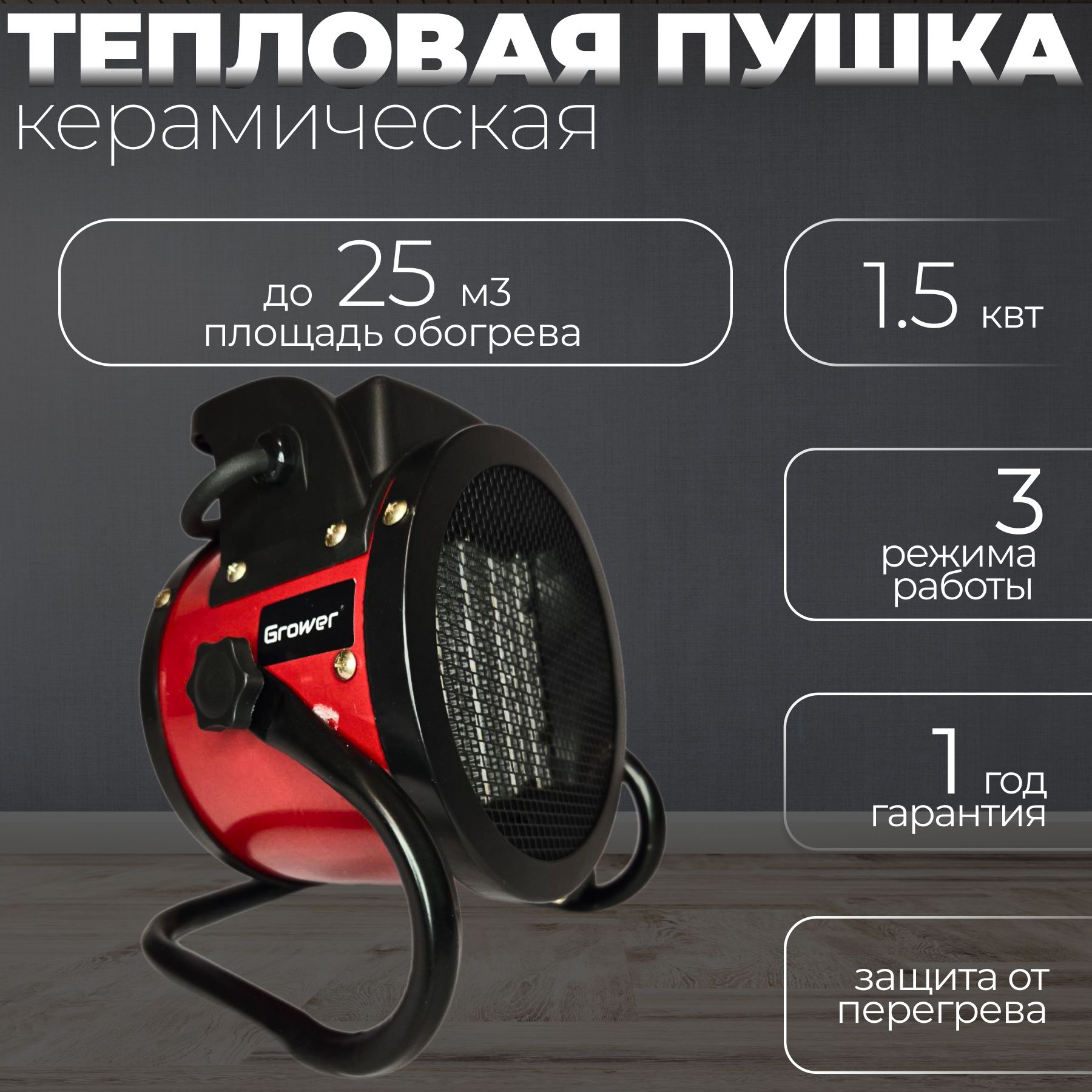 ТепловаяпушкаЭлектрическая,1500Вт