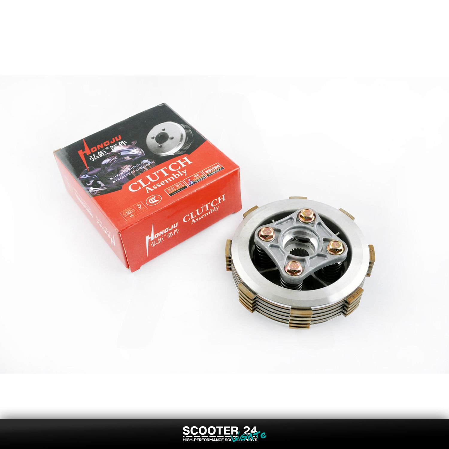 Корзина муфты сцепления в сборе с дисками сцепления на мопед CBF150 "HONGJU" 152FMJ