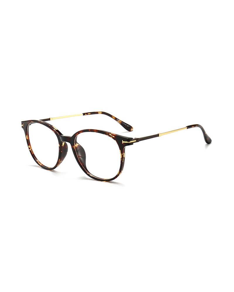 Оправа для очков женская имиджевая круглая коричневая Optik U 20951 C1 из пластика