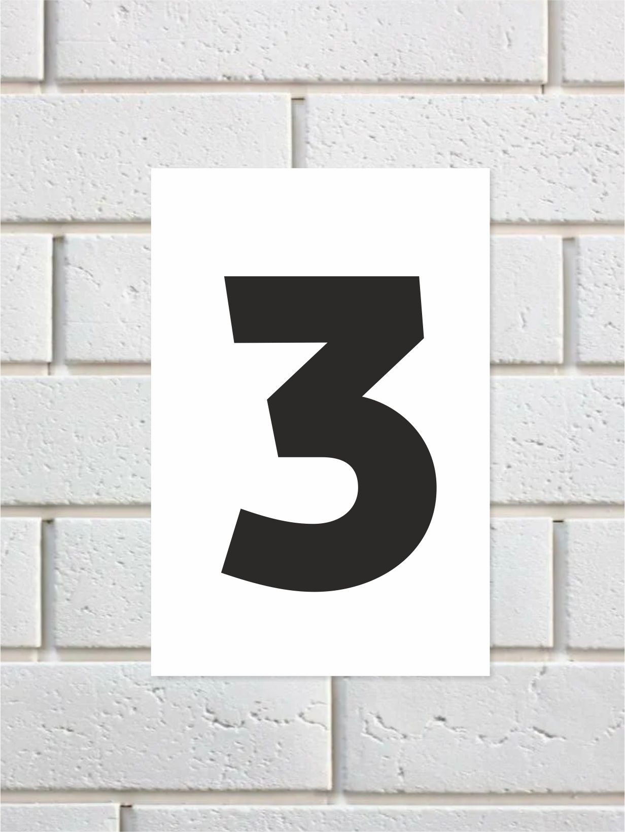 Таблички из ПВХ пластика с цифрой 