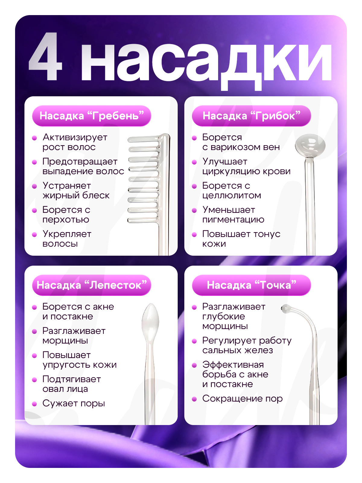 Дарсонваль для волос и тела, импульсный массажер(图2)