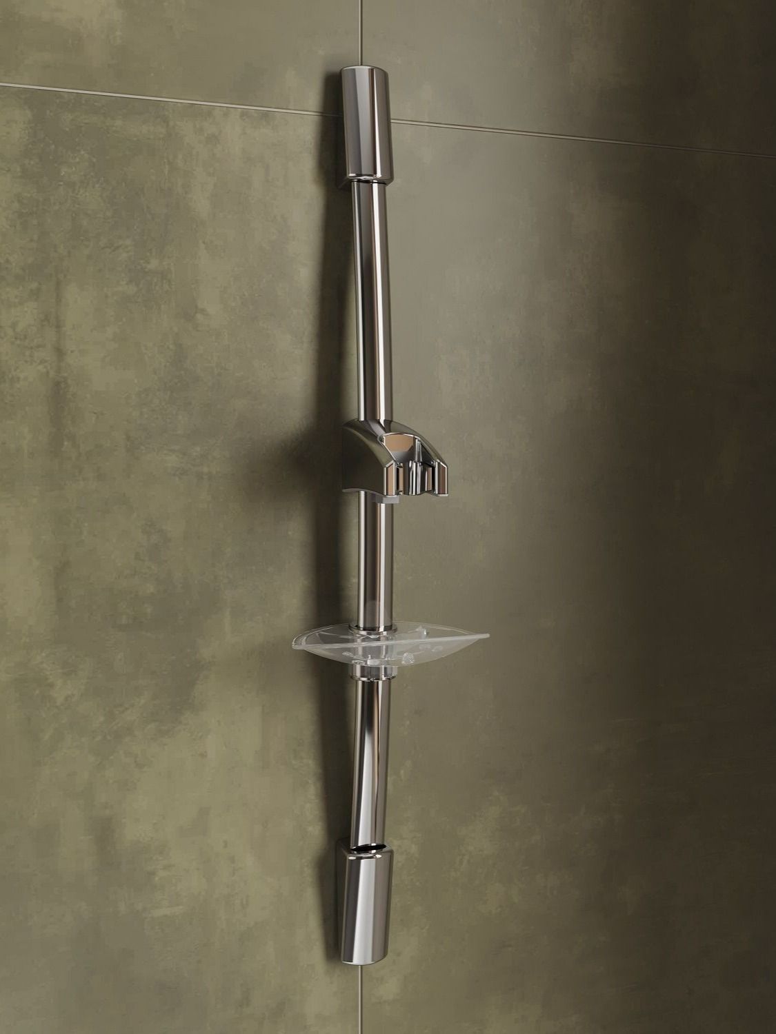 Фото товара на маркетплейсе ozon Штанга для душа с мыльницей, 76 см, нержавеющая сталь, IDDIS, A30311