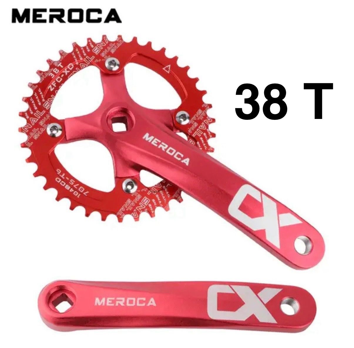 СистемаMerocaMountainBike170мм,38Т(Красная),104BCD,подквадрат.