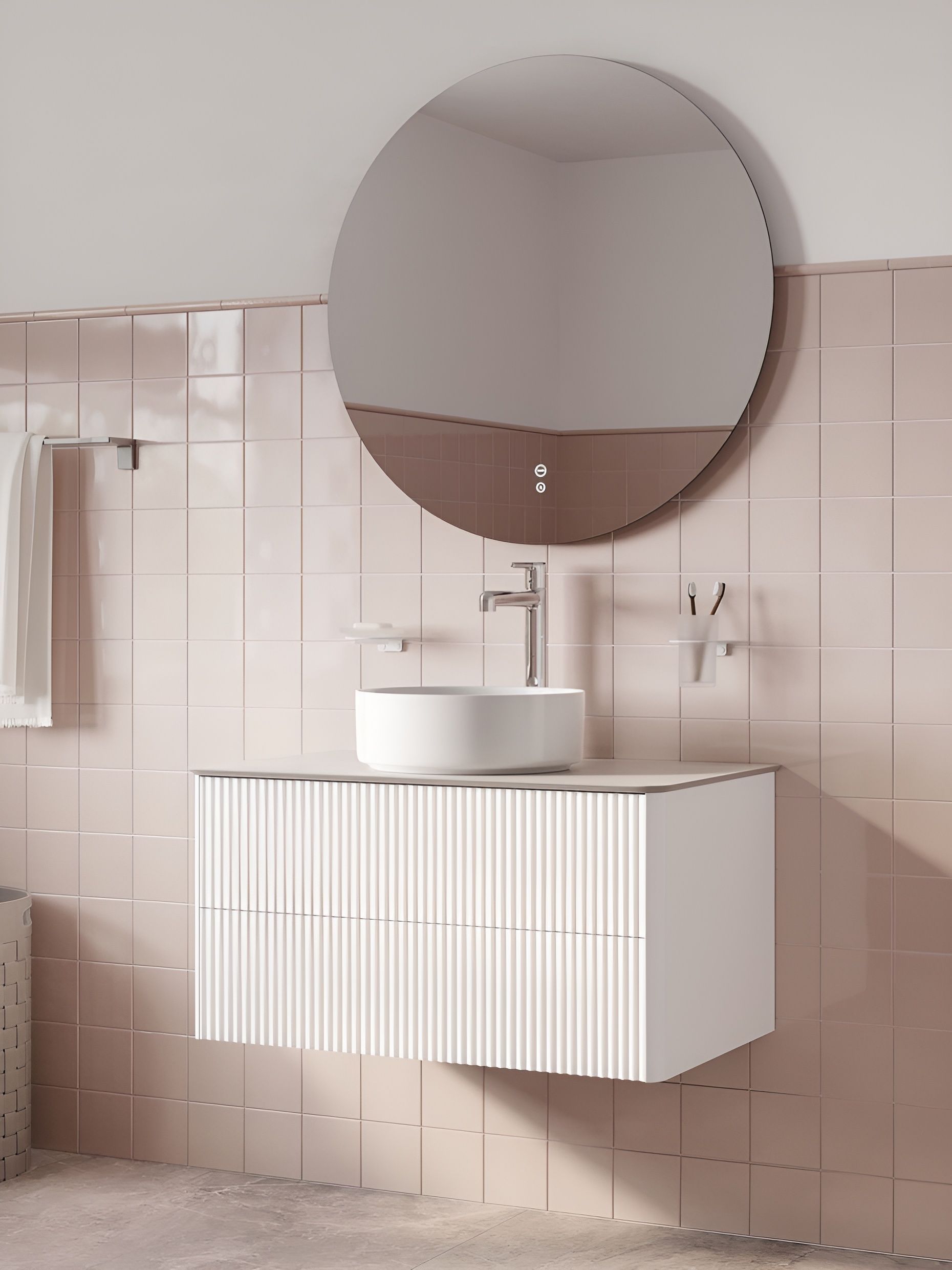 Фото товара на маркетплейсе ozon Тумба для ванной подвесная, под столешницу, с ящиками, 80 см, белый, IDDIS, Aiger, AIG80W0i95 ( подходит столешница арт. OPH80W0i89)