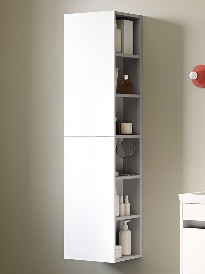 Фото товара на маркетплейсе ozon Шкаф-пенал для ванной подвесной, с полками, 35 см, белый, IDDIS, Zodiac X, ZDX35W0i9