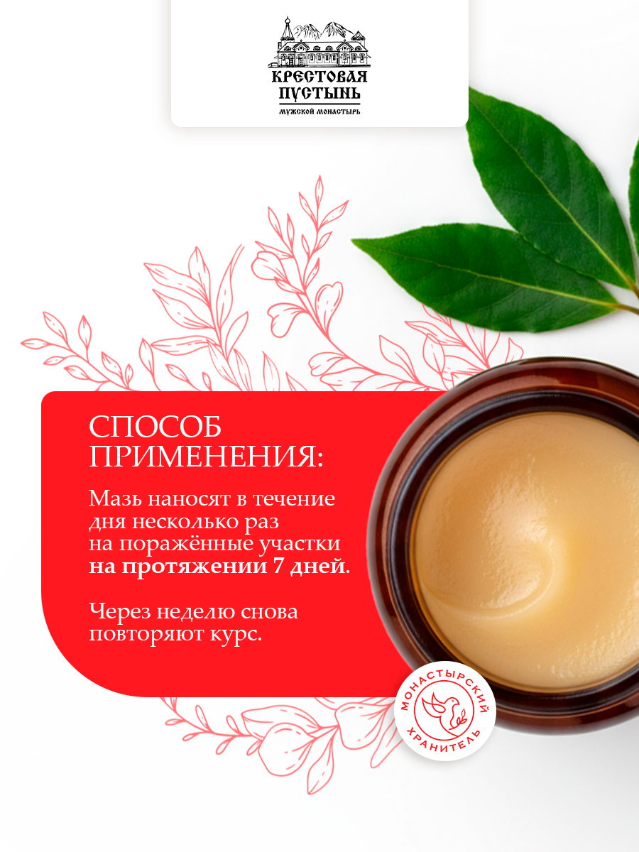 Мазь Монастырская "От псориаза" 100 мл, Солох-аул, Бизорюк, крем для тела