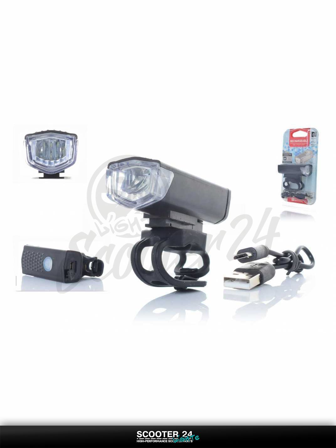 Фара вело USB/800mAh, 300lm, 1 диод, 3 режима #RPL-2255/DEN-052