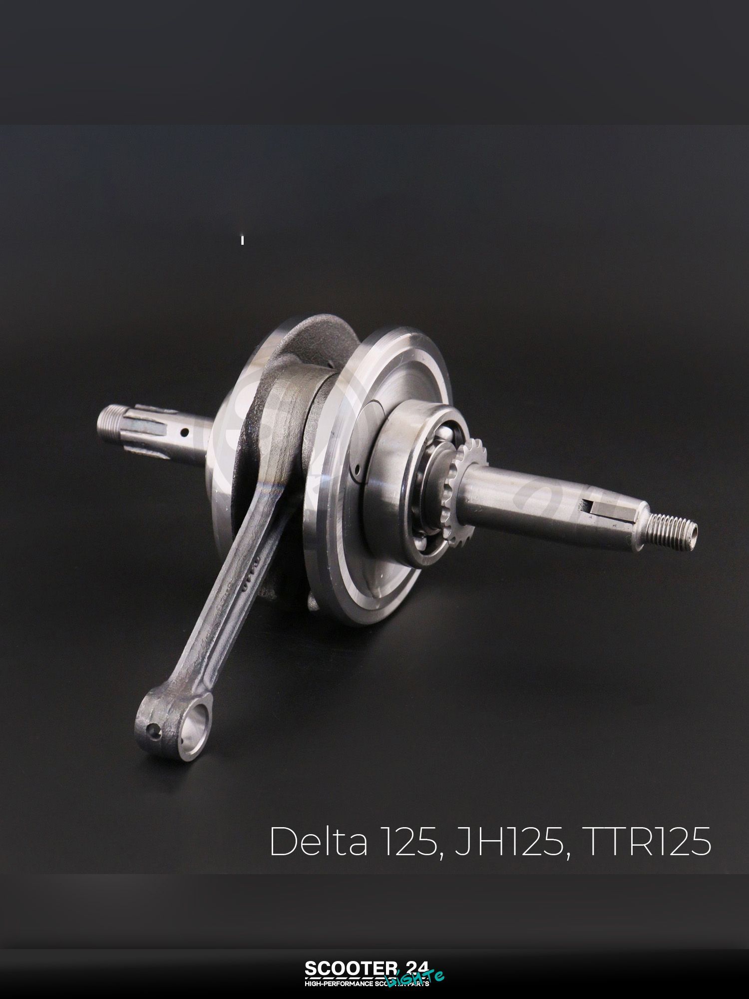 Коленвал на мопед и питбайк Delta / Дельта 125 кубов, JH125, TTR 125 (под палец 13 мм, с шестерней маслонасоса, +шпонка) "BEEZMOTO"