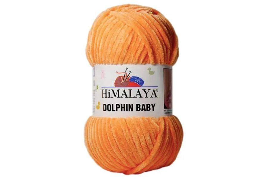 Пряжа HIMALAYA DOLPHIN BABY / Гималая Долфин Бэби, 120м/100 гр, 1 моток, оранжевый 80316  #1