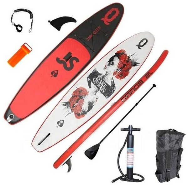 SUP board с веслом Dark Queen Красная Королева красно-белый с 1 ...