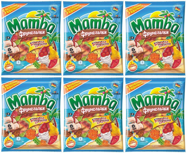 MAMBA Мармелад Команда Пиратов 6 шт по 70 г - купить с доставкой по ...