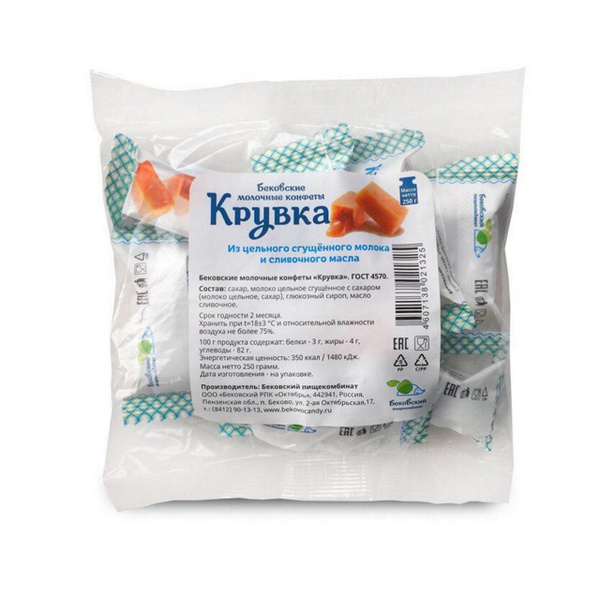 Конфеты Бековские Молочные 250г - купить с доставкой по выгодным ценам ...