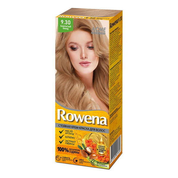 ACME COLOR Крем краска для волос Rowena тон 9.30 Золотистый блонд ...