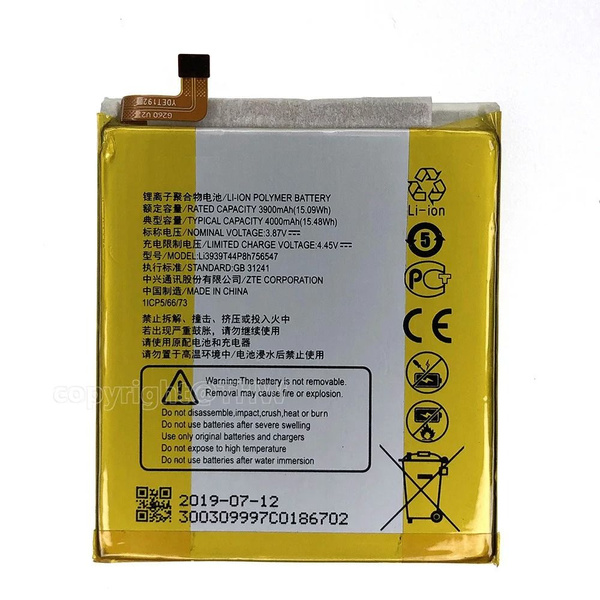 Аккумулятор батарея Li3939T44P8h756547 для ZTE A2020 N2 Axon 10 Pro 5G ...