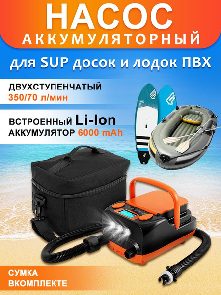 Насос электрический со встроенным аккумулятором HT-790. Шесть насадок в ...