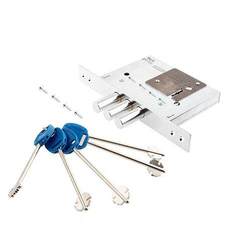 Замок врезной сувальдный KALE KILIT 257L-BS60-CP-L5KEY-(w/o SP, w/o Ros ...