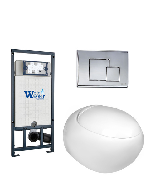 Комплект 3 в 1: Weltwasser Кнопка хром MARBERG 507 SE CR+Инсталляция ...