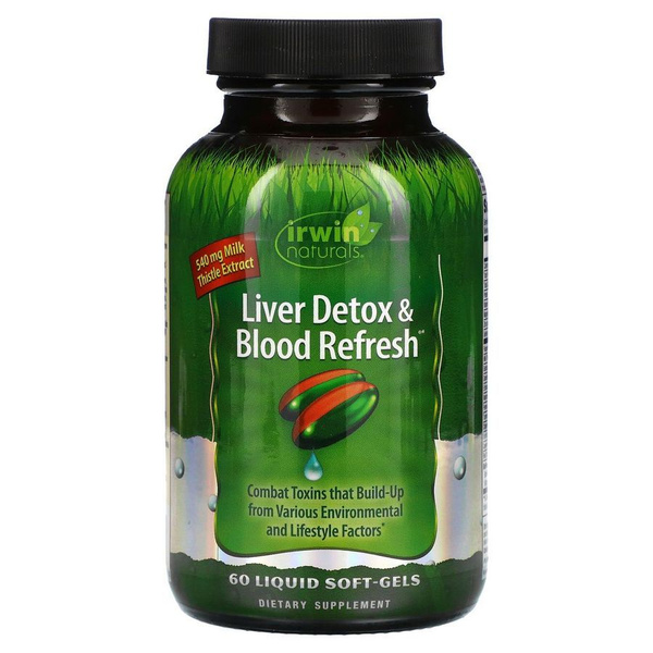 Пищевая добавка Irwin Naturals, Liver Detox & Blood Refresh, добавка ...