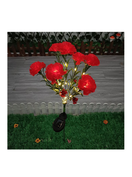 Штекер садовый Гвоздика красная на солнечной батарее, На газон - купить ...
