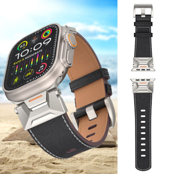 Кожаный ремешок, подходит для Apple Watch 1 2 3 4 5 6 7 SE Ultra 2 ...