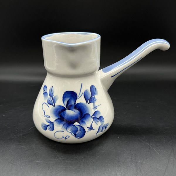 Кофейник винтажный с цветочным декором, фарфор, роспись, Речицкий ...