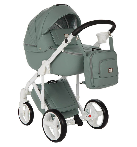 Детская универсальная коляска Adamex Luciano Deluxe Q-114 2в1 (Серо ...