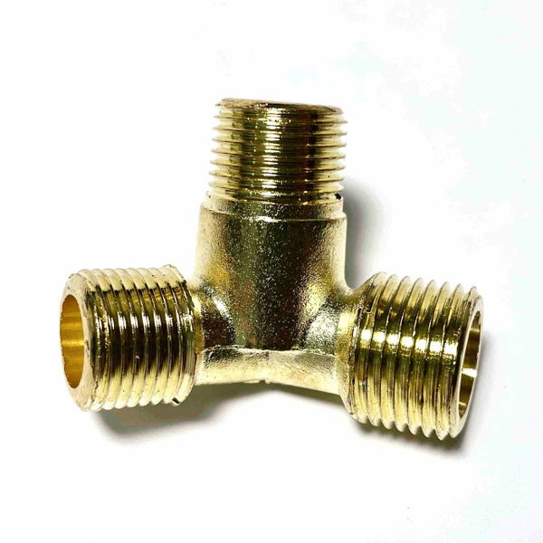 Тройник - Фитинг для компрессора угловой, резьба внешняя 3/8"x3/8"x1/2 ...