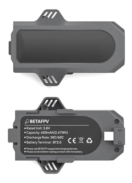 Аккумуляторы BETAFPV Aquila16 650мАч 1S 60C LiHV BT2.0 2 шт. версия 650 ...