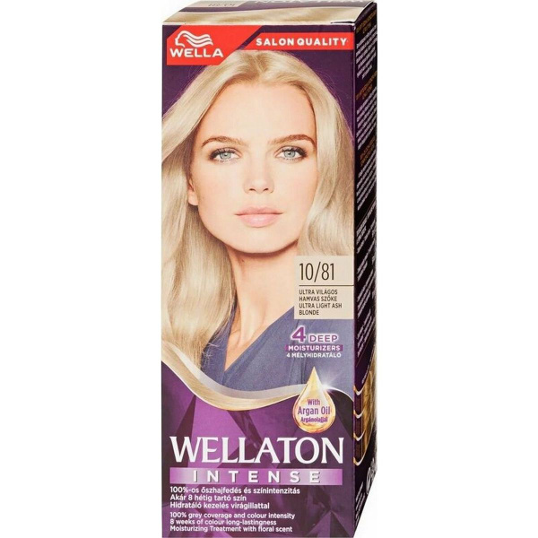 Wellaton стойкая крем-краска для волос, 10/81 Ультралегкий пепельный ...