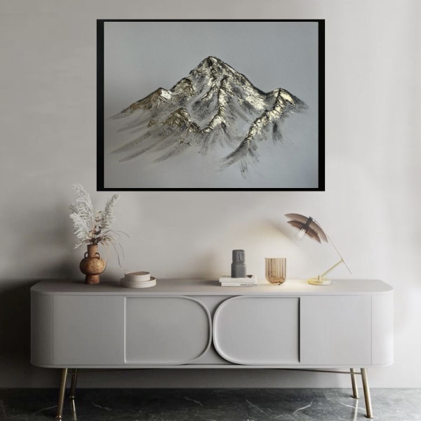 Картина объемная интерьерная Гора с золотой поталью, 50 х 60 см ...